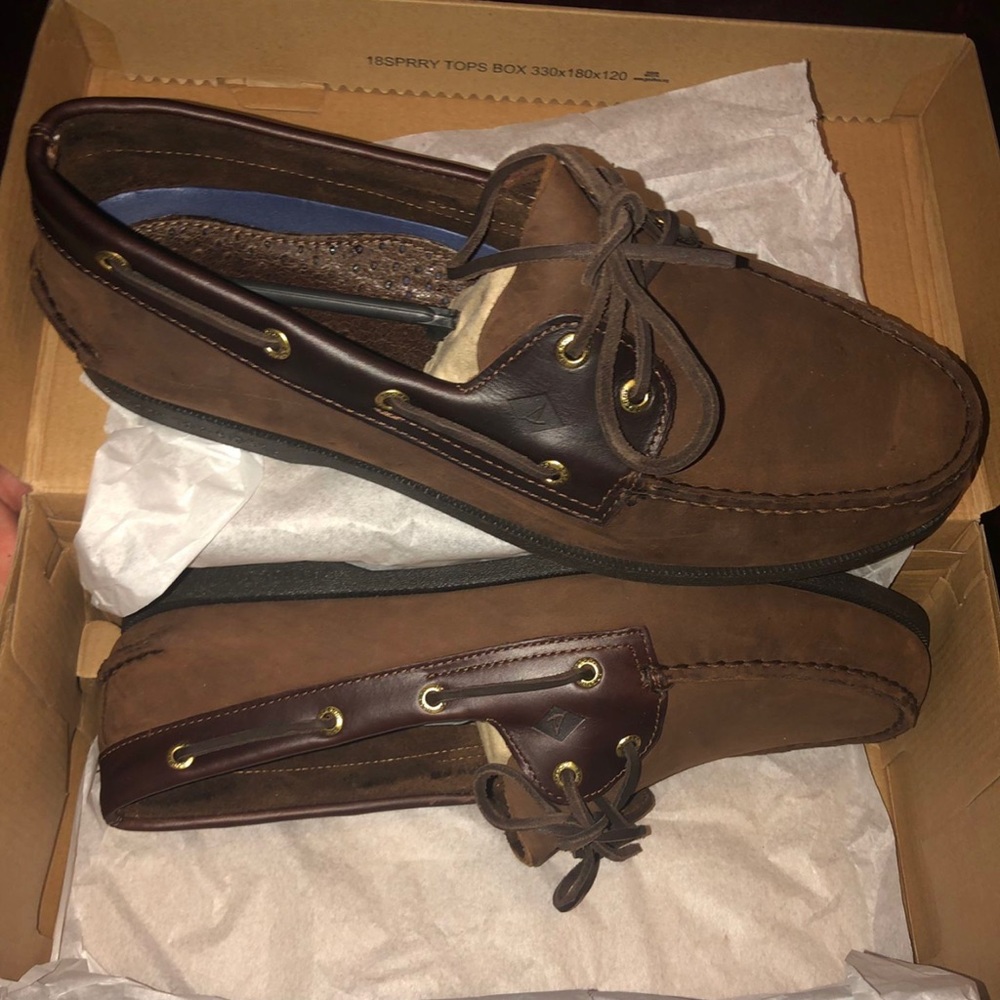 Sperry top-slider boat shoes size 12 (brown)